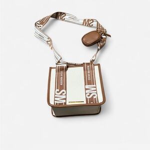 Steve Madden Tan and White Crossbody Bag